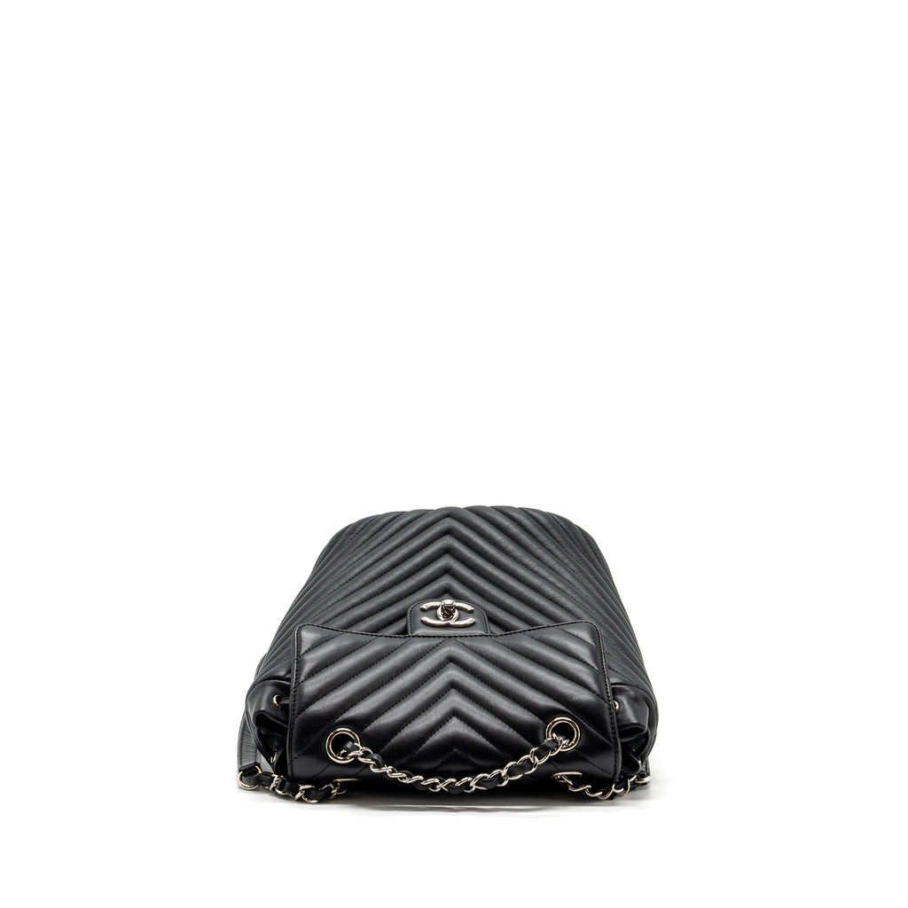 CHANEL SMALL URBAN SPIRIT  BACKPACK CHEVRON CALFSKIN BLACK SHW