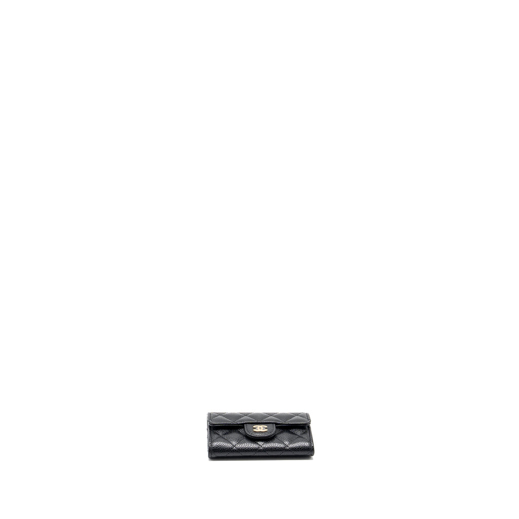 CHANEL CLASSIC FLAP CARD HOLDER CAVIAR BLACK GHW  (MICROCHIP)
