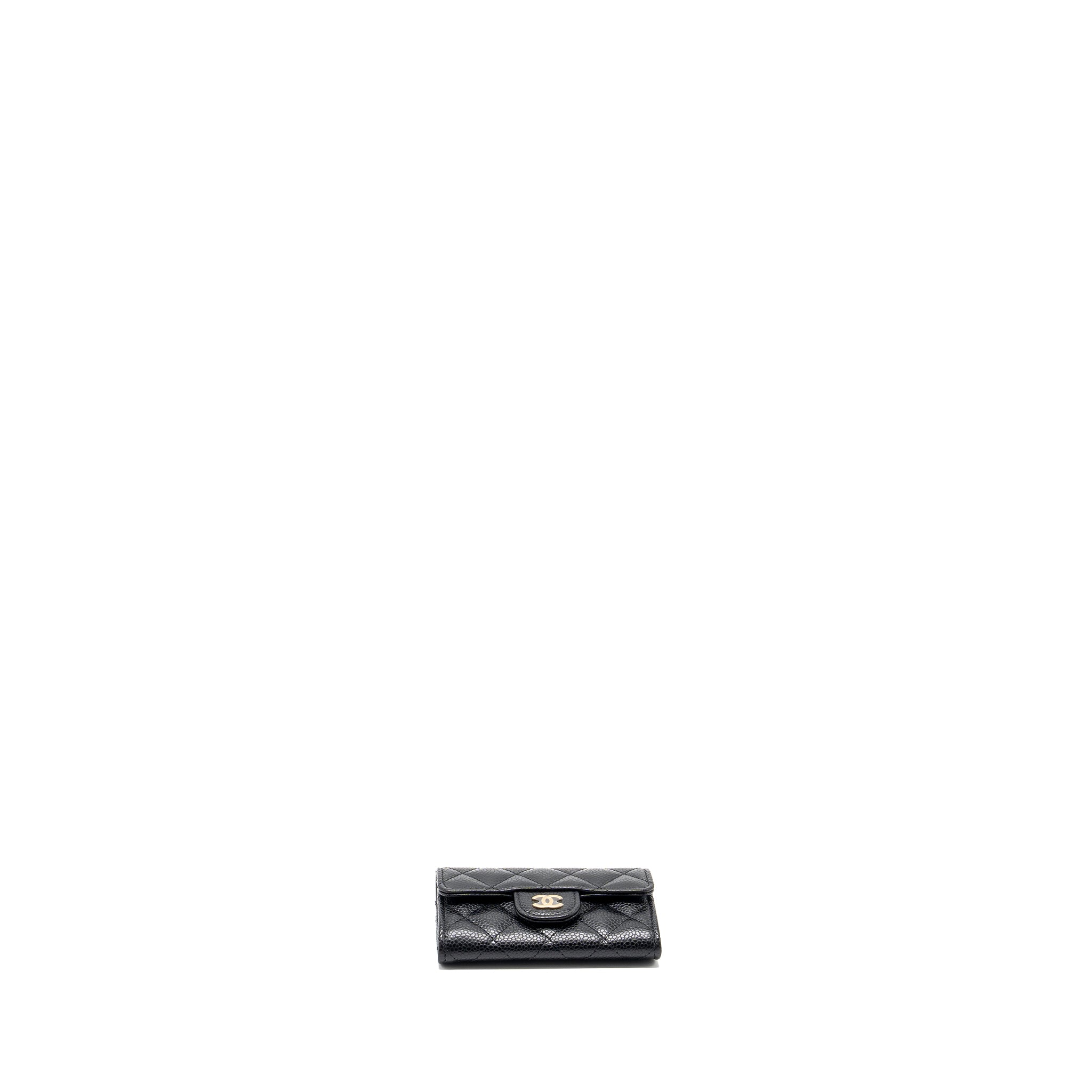 CHANEL CLASSIC FLAP CARD HOLDER CAVIAR BLACK GHW  (MICROCHIP)