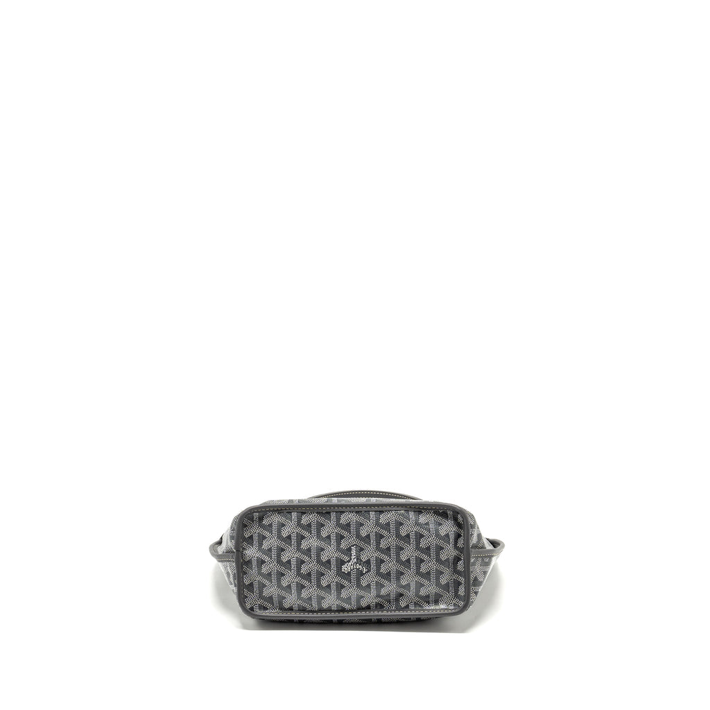 GOYARD MINI ANJOU TOTE BAG GOYARDINE CANVAS/CALFSKIN GREY SHW
