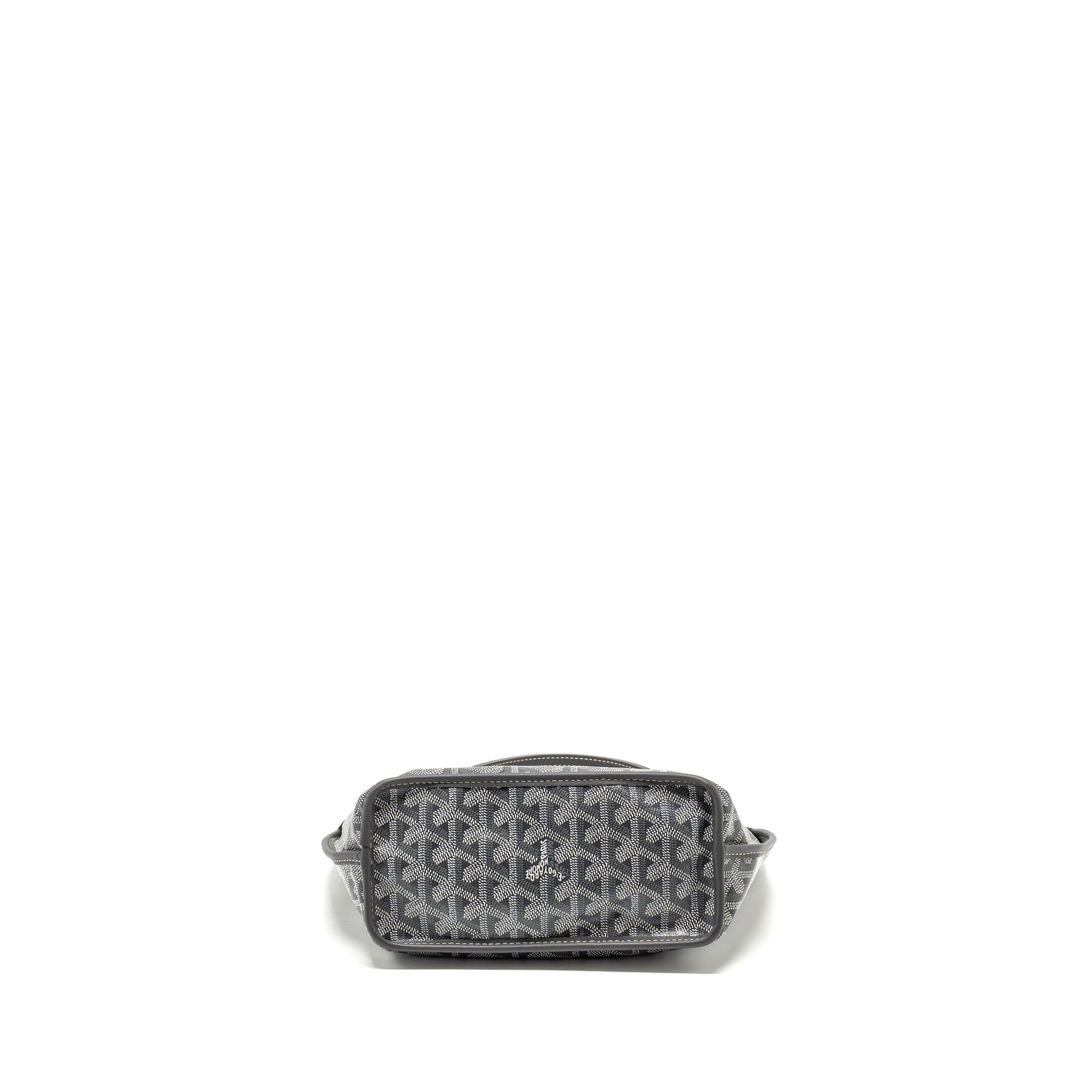 GOYARD MINI ANJOU TOTE BAG GOYARDINE CANVAS/CALFSKIN GREY SHW