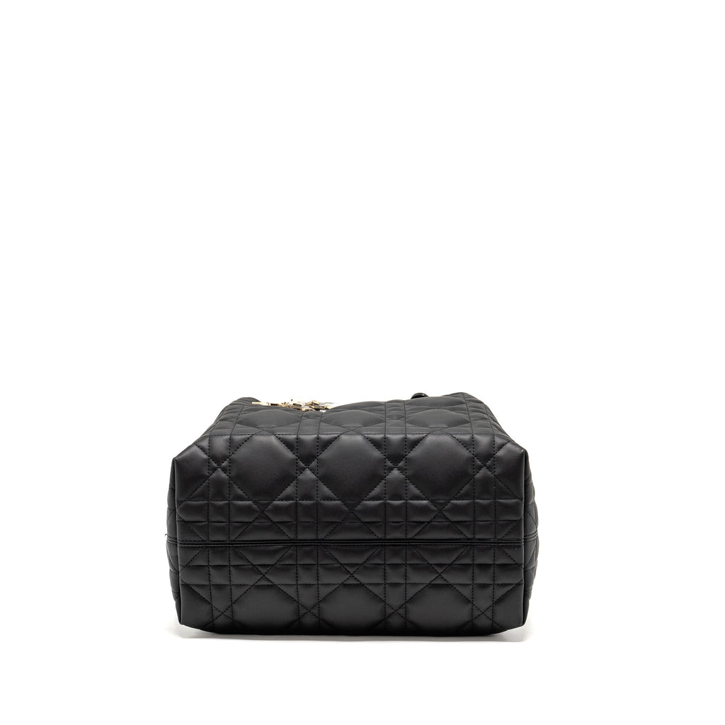 DIOR MEDIUM DIOR TOUJOURS BAG MACROCANNAGE CALFSKIN BLACK LGHW