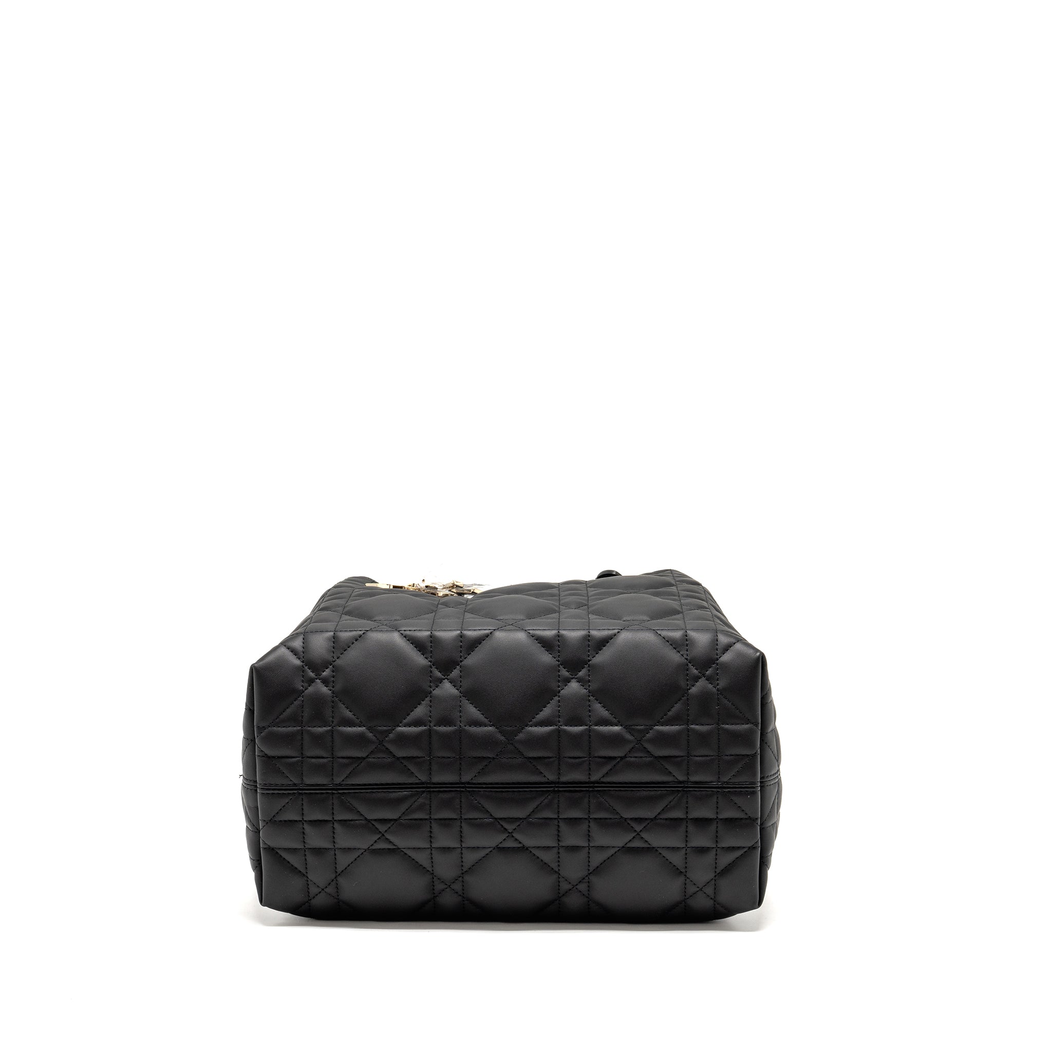DIOR MEDIUM DIOR TOUJOURS BAG MACROCANNAGE CALFSKIN BLACK LGHW