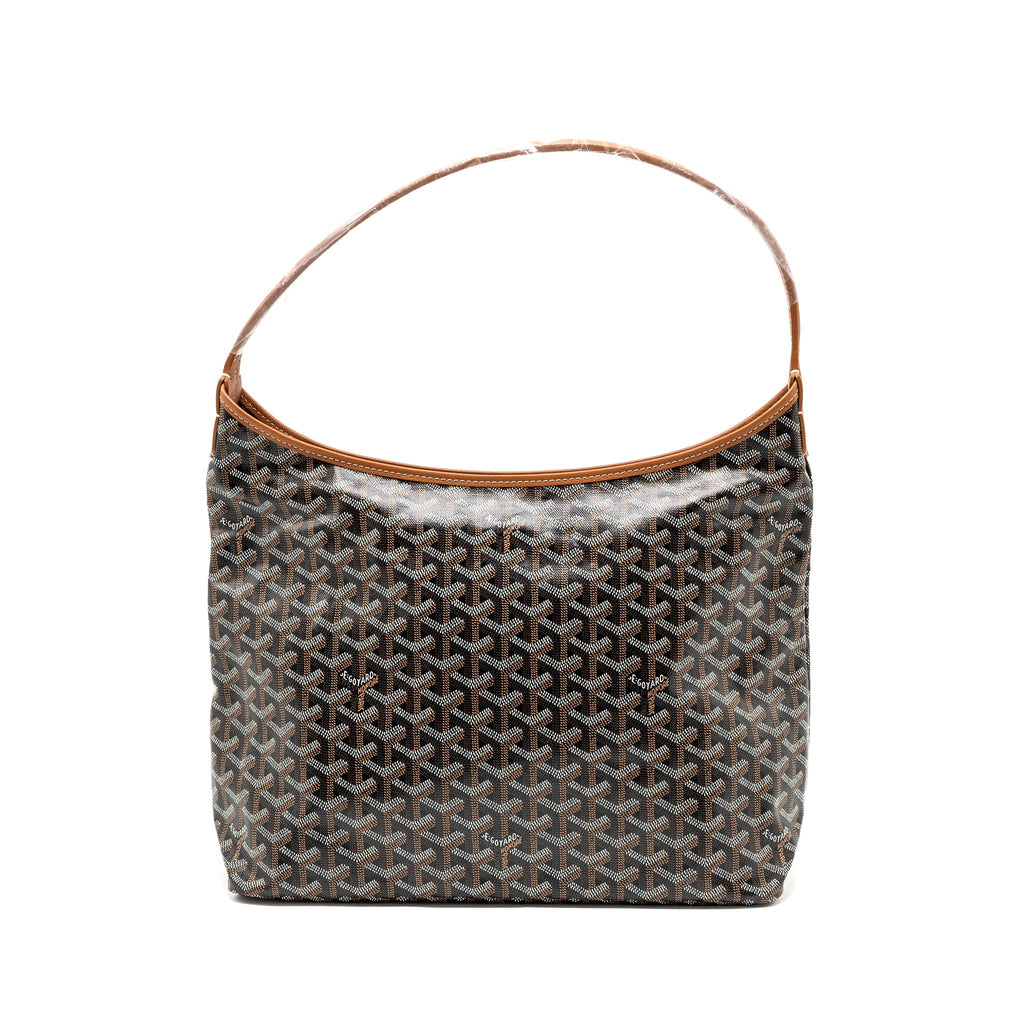 GOYARD BOHEME HOBO BAG CANVAS/CALFSKIN BLACK/BROWN SHW