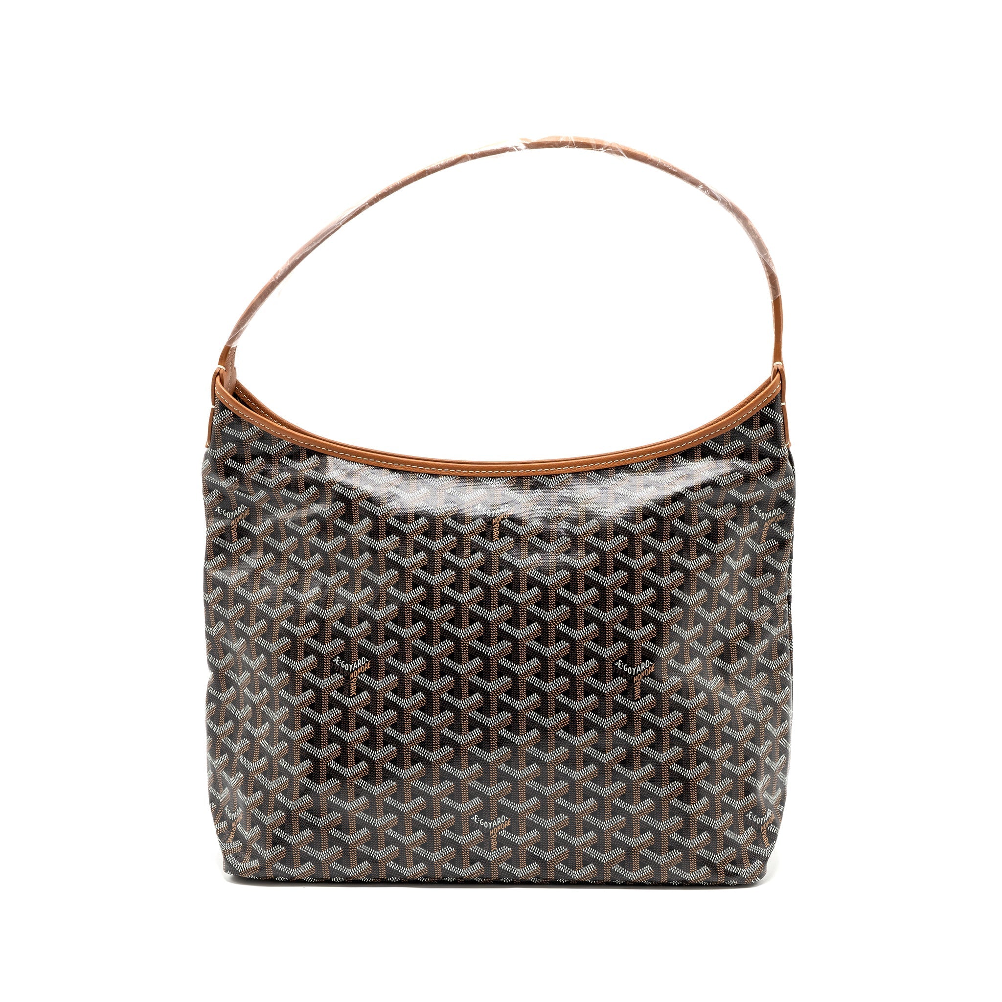 GOYARD BOHEME HOBO BAG CANVAS/CALFSKIN BLACK/BROWN SHW