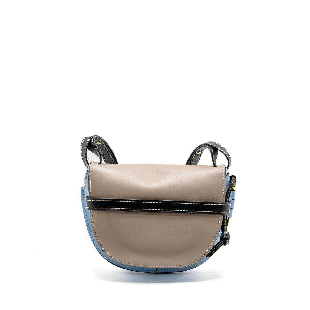 LOEWE SMALL GATE BAG CALFSKIN GREY/BLUE/MULTICOLOUR