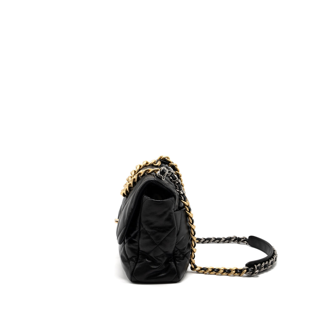 CHANEL MEDIUM 19 BAG GOATSKIN BLACK MULTICOLOUR HARDWARE