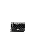 CHANEL SMALL CLASSIC DOUBLE FLAP BAG LAMBSKIN BLACK SHW (MICROCHIP)