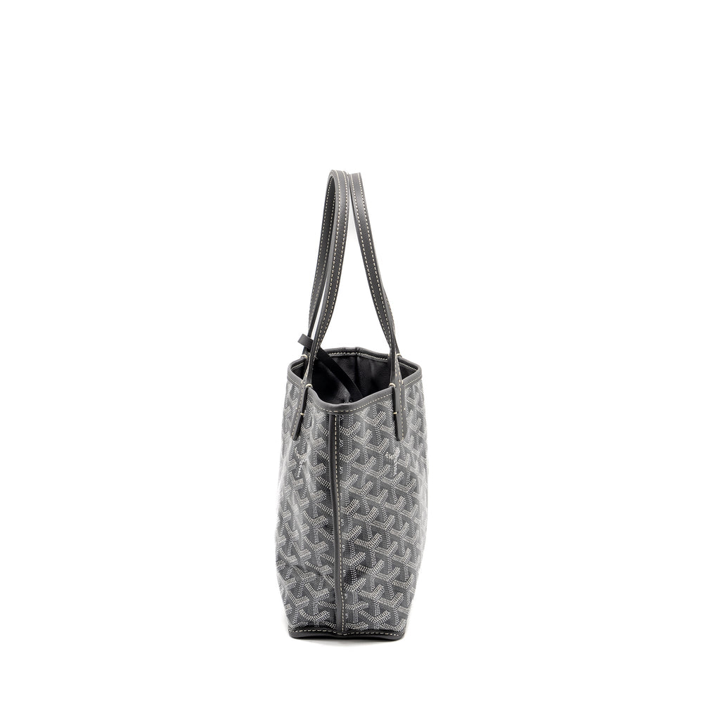 GOYARD MINI ANJOU TOTE BAG GOYARDINE CANVAS/CALFSKIN GREY SHW
