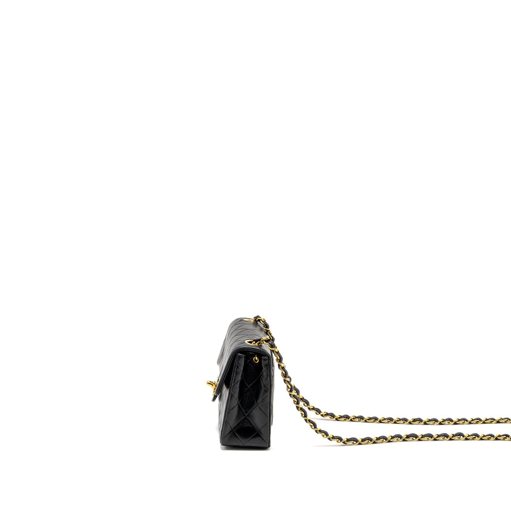 CHANEL VINTAGE MINI SQUARE FLAP BAG LAMBSKIN BLACK GHW