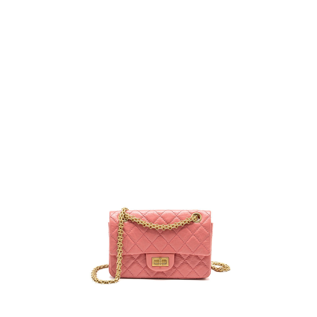 CHANEL MINI 2.55 REISSUE FLAP BAG CALFSKIN PINK GHW