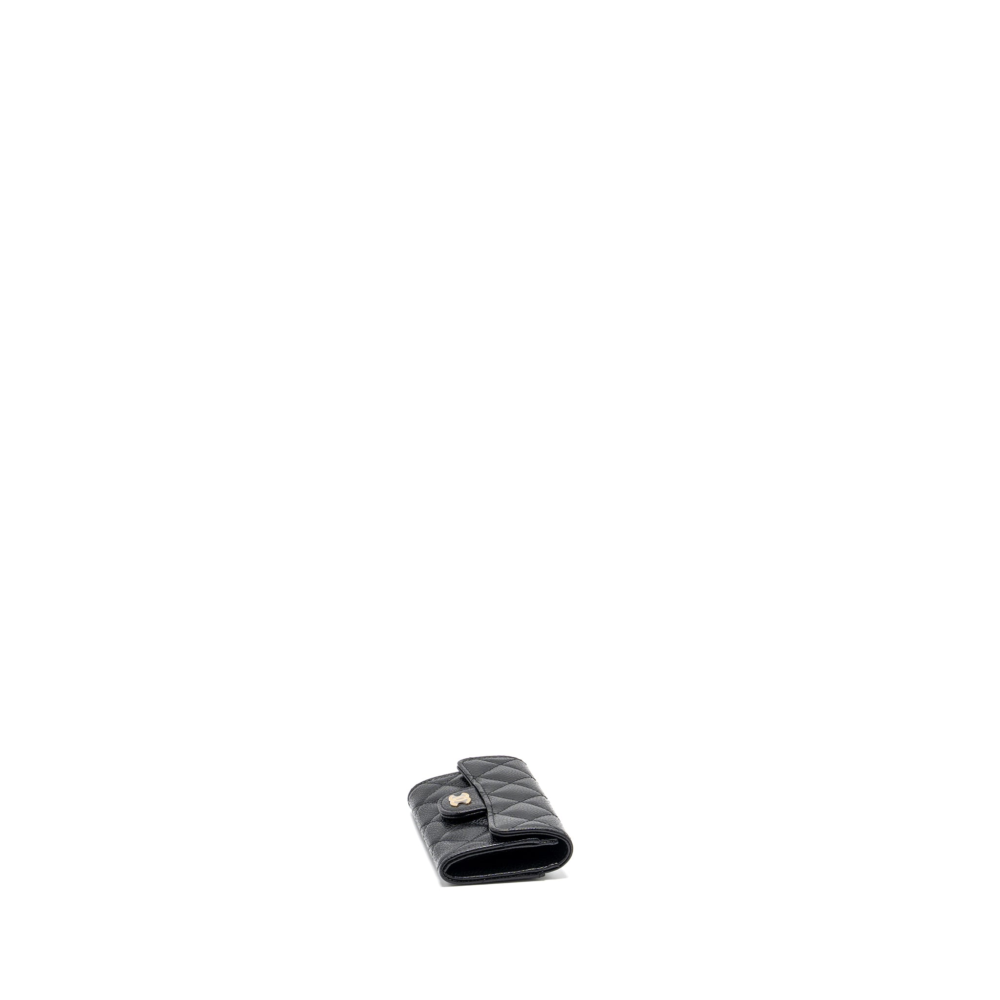 CHANEL CLASSIC FLAP CARD HOLDER CAVIAR BLACK GHW  (MICROCHIP)