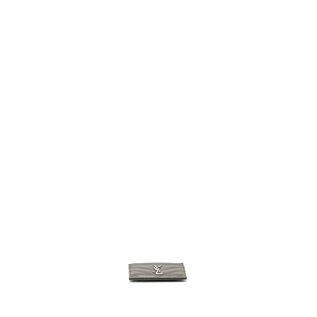 SAINT LAURENT CARD HOLDER CALFSKIN GREY SHW