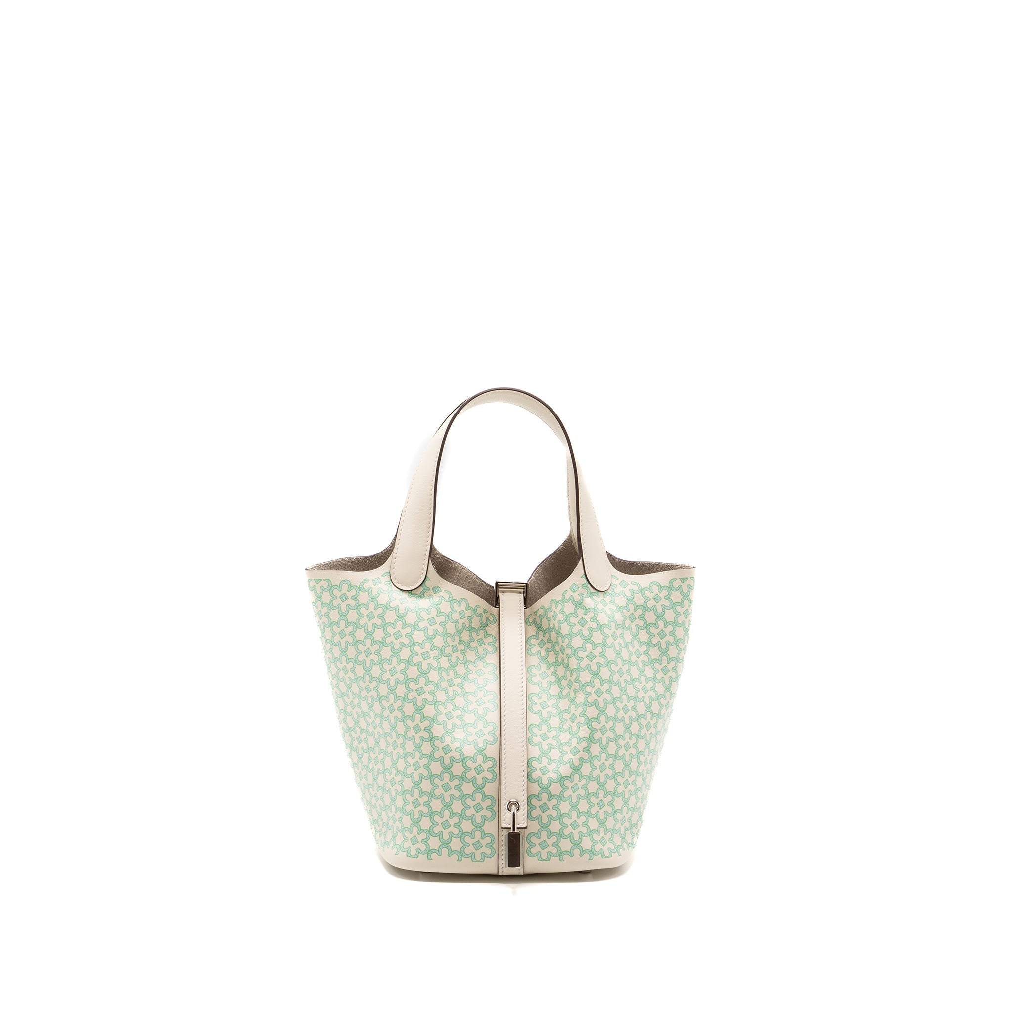 HERMES PICOTIN 18 LOCK BAG LUCKY DAISY SWIFT NATA/VERT/BLANC SHW
