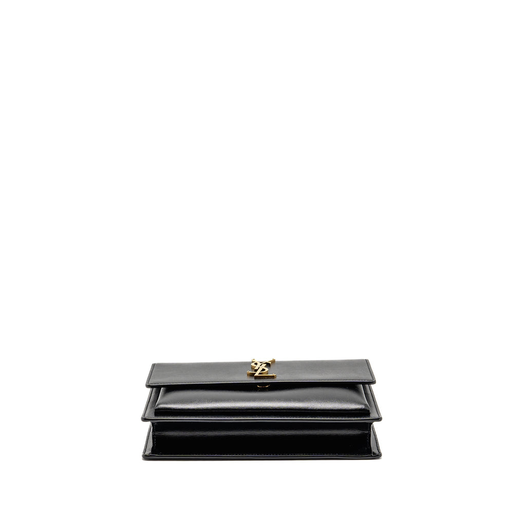 SAINT LAURENT/YSL MEDIUM TOP HANDLE SUNSET BAG CALFSKIN BLACK GHW