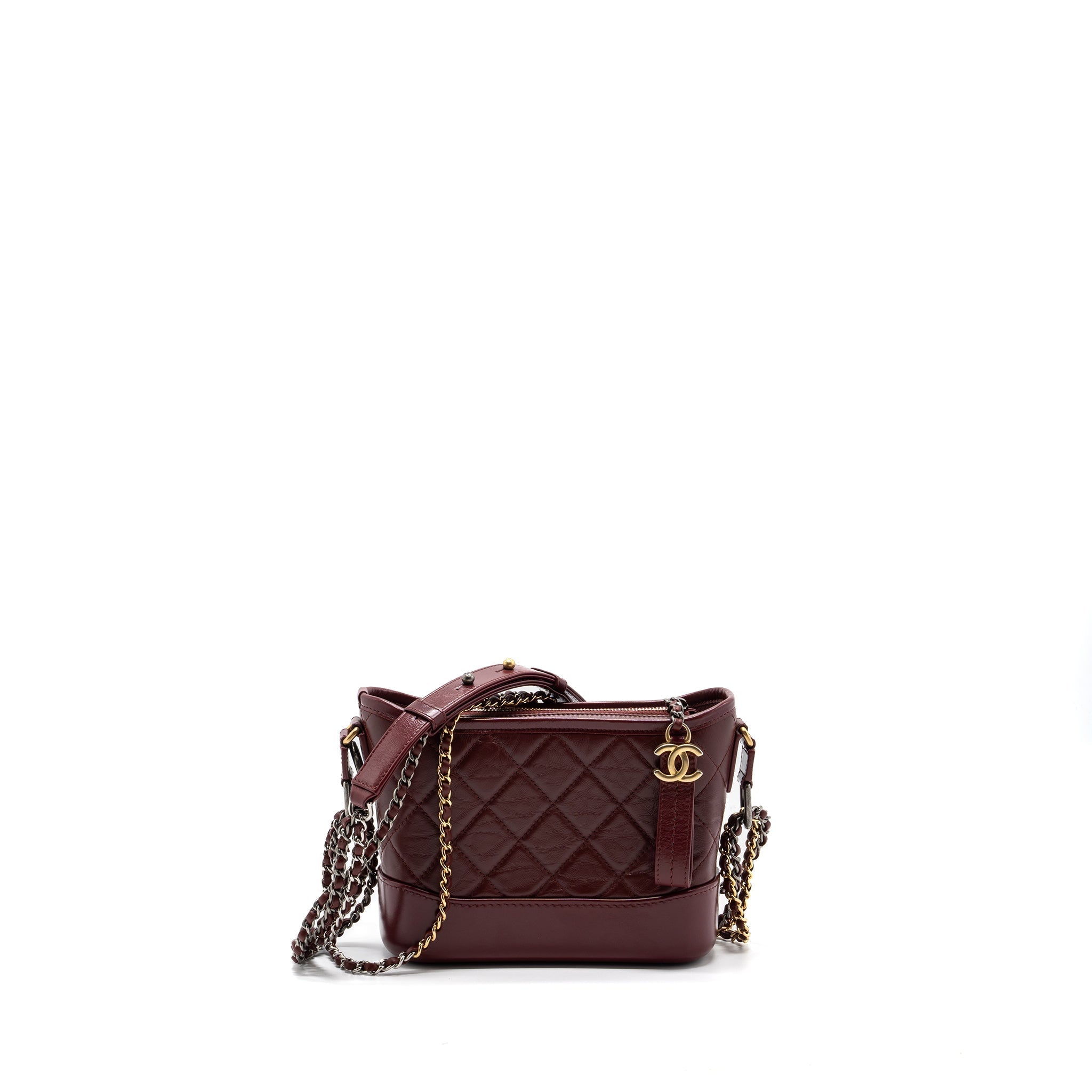 CHANEL SMALL GABRIELLE HOBO BAG CALFSKIN RED MULTICOLOR HARDWARE