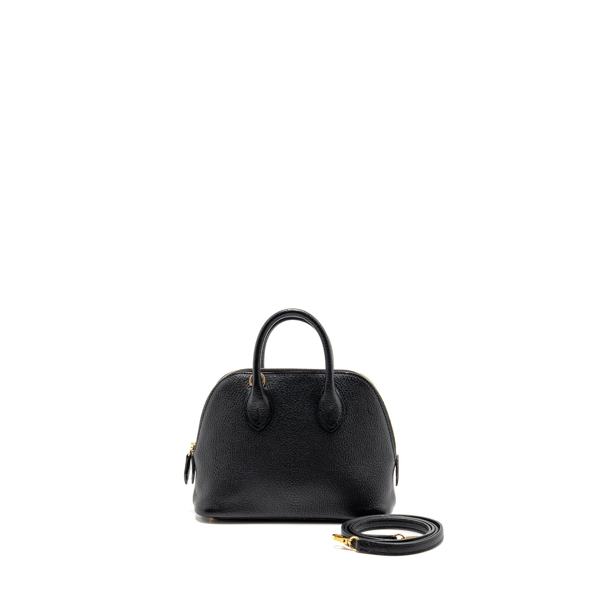 HERMES MINI BOLIDE CHEVRE MYSORE LEATHER BLACK GHW