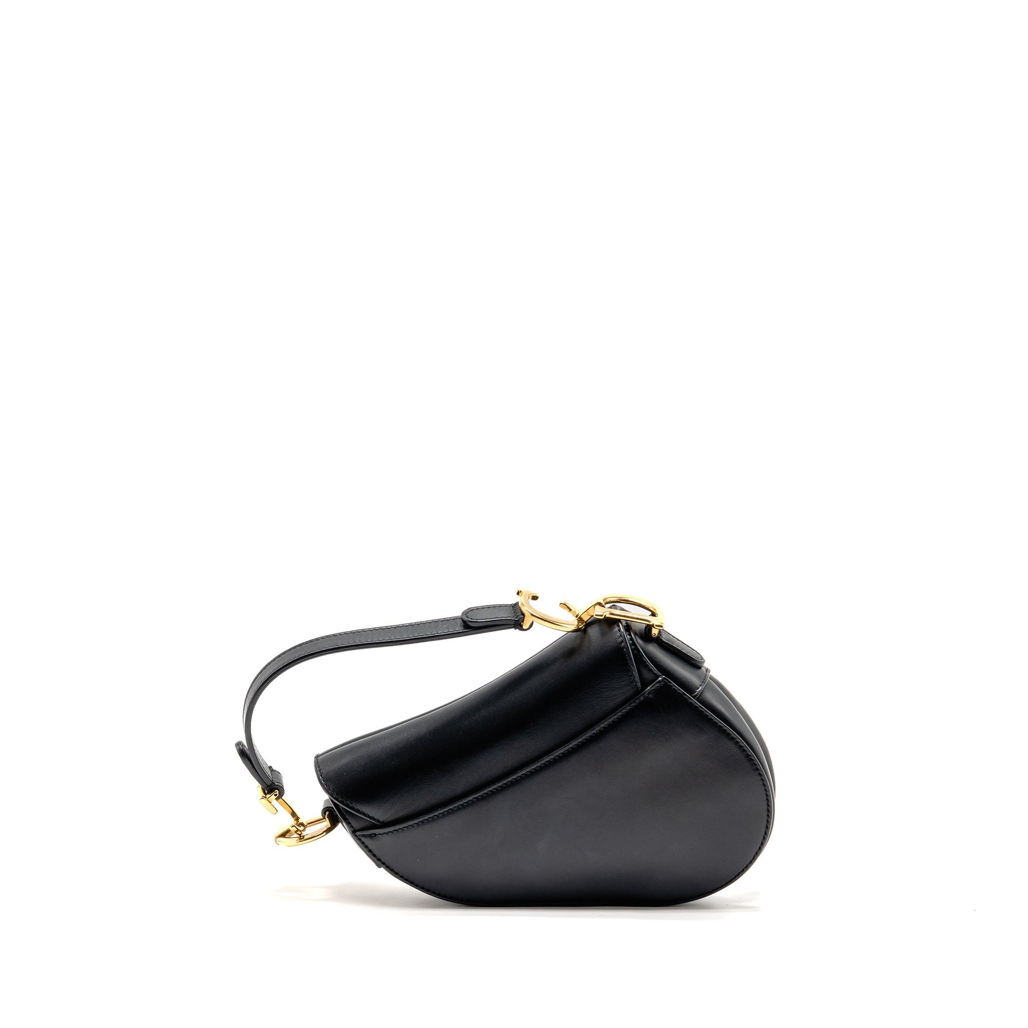 DIOR MINI SADDLE BAG CALFSKIN BLACK GHW