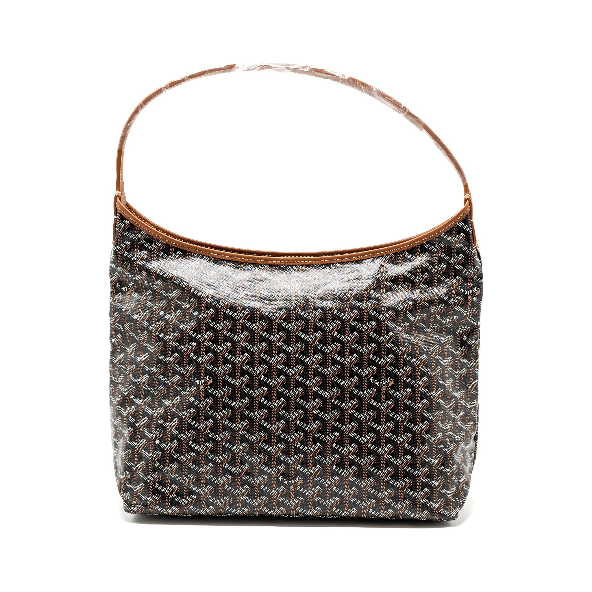 GOYARD BOHEME HOBO BAG CANVAS/CALFSKIN BLACK/BROWN SHW
