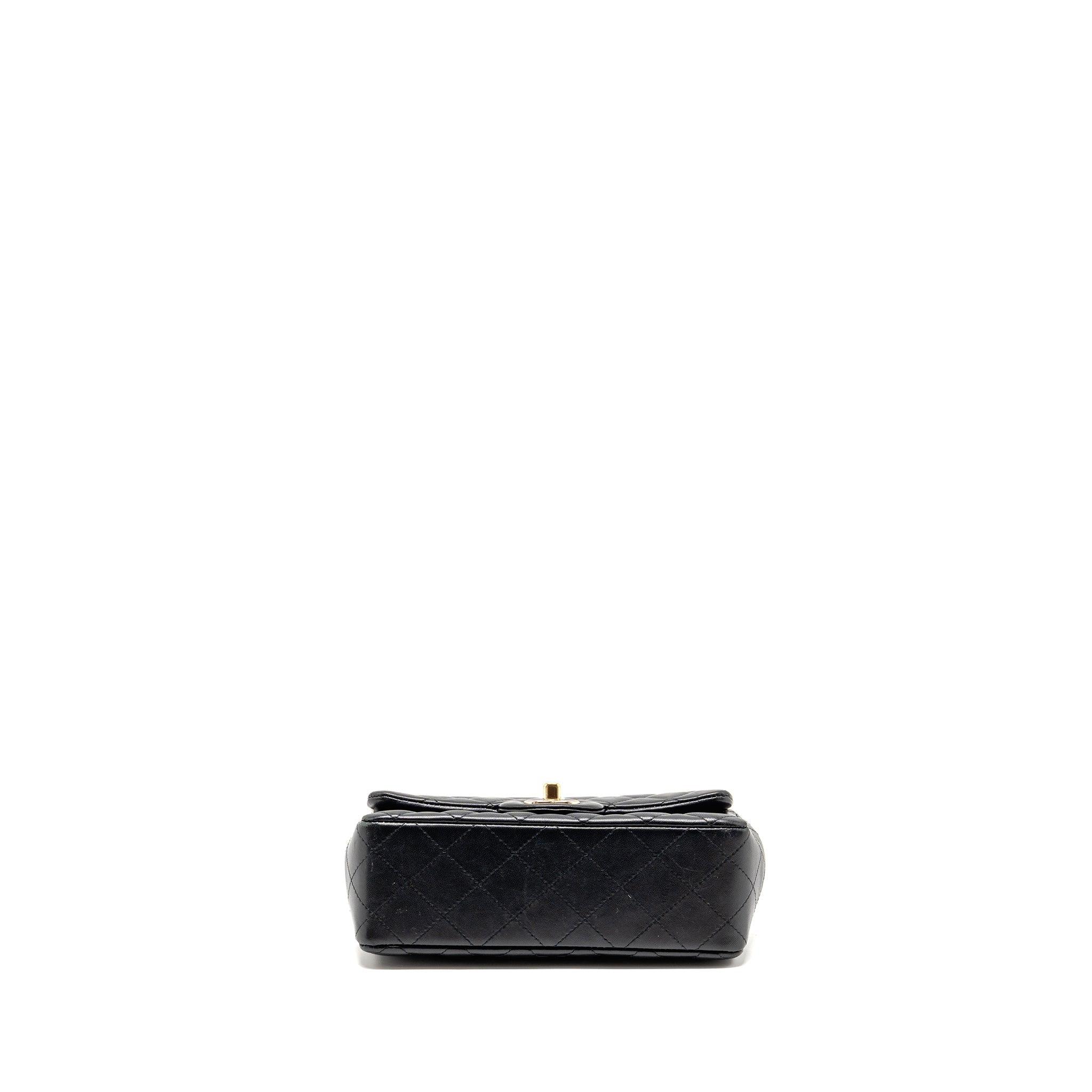 CHANEL COCO CHARMS MINI RECTANGULAR FLAP BAG LAMBSKIN BLACK LGHW