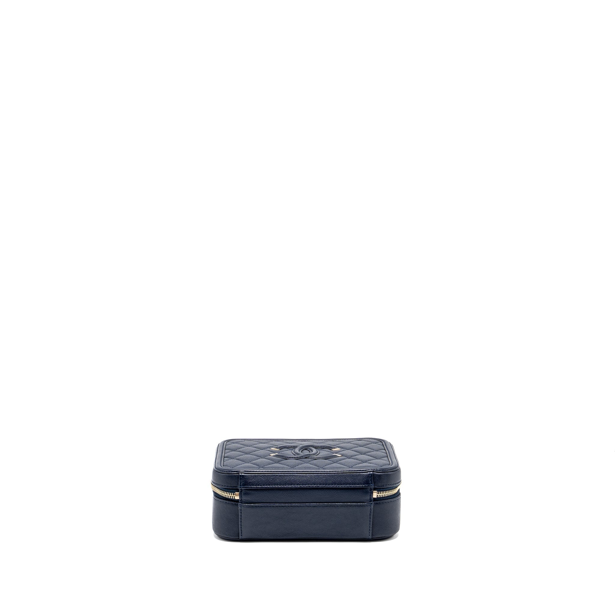 CHANEL FILIGREE CAMERA BAG CAVIAR DARK BLUE GHW