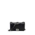 CHANEL MEDIUM BOY BAG CALFSKIN BLACK RUTHENIUM HARDWARE