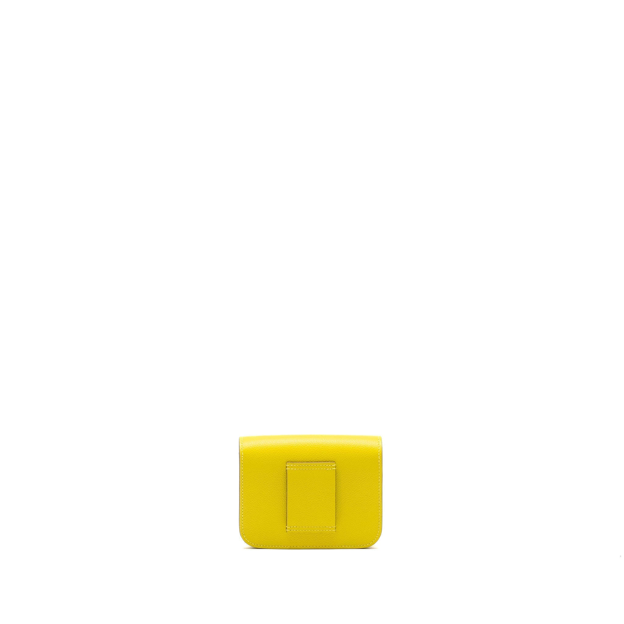 HERMES CONSTANCE SLIM EVERCOLOR JAUNE CITRON SHW