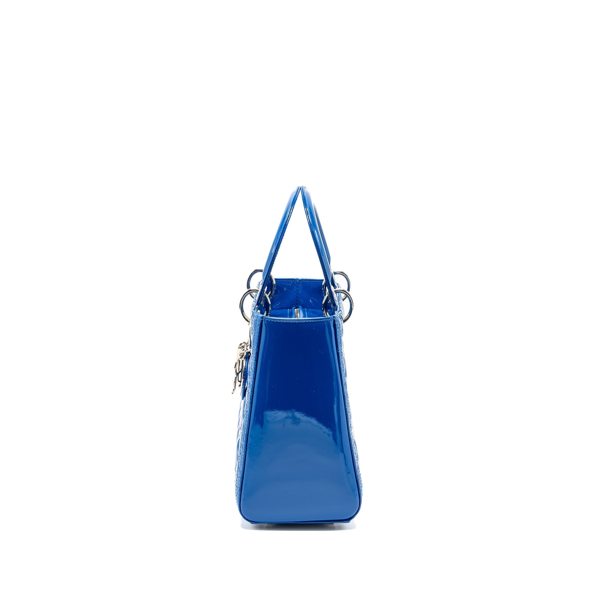 DIOR MEDIUM LADY DIOR PATENT BLUE SHW