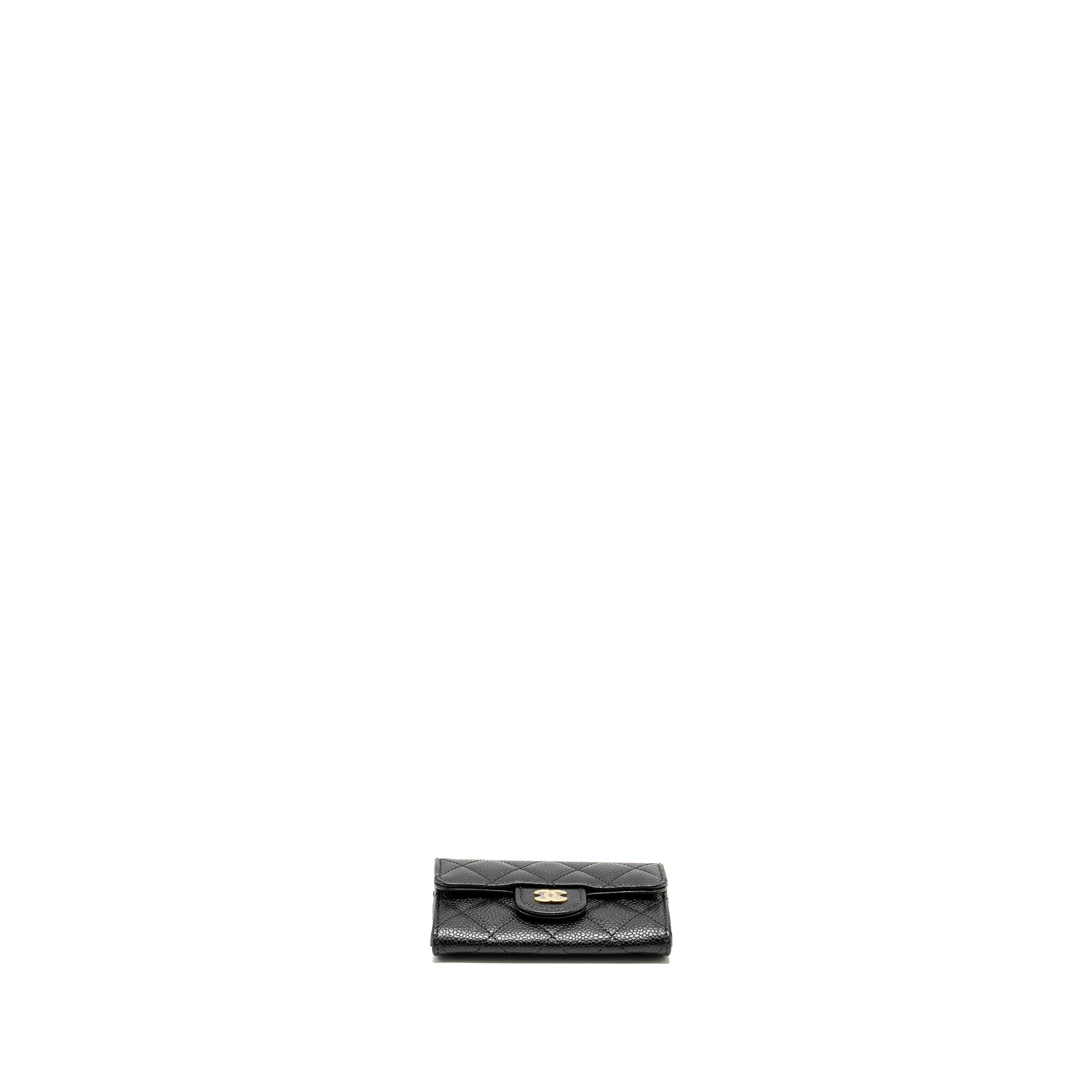 CHANEL CLASSIC FLAP CARD HOLDER CAVIAR BLACK GHW (MICROCHIP)