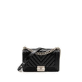 CHANEL CHEVRON MEDIUM BOY BAG CAVIAR BLACK SHW