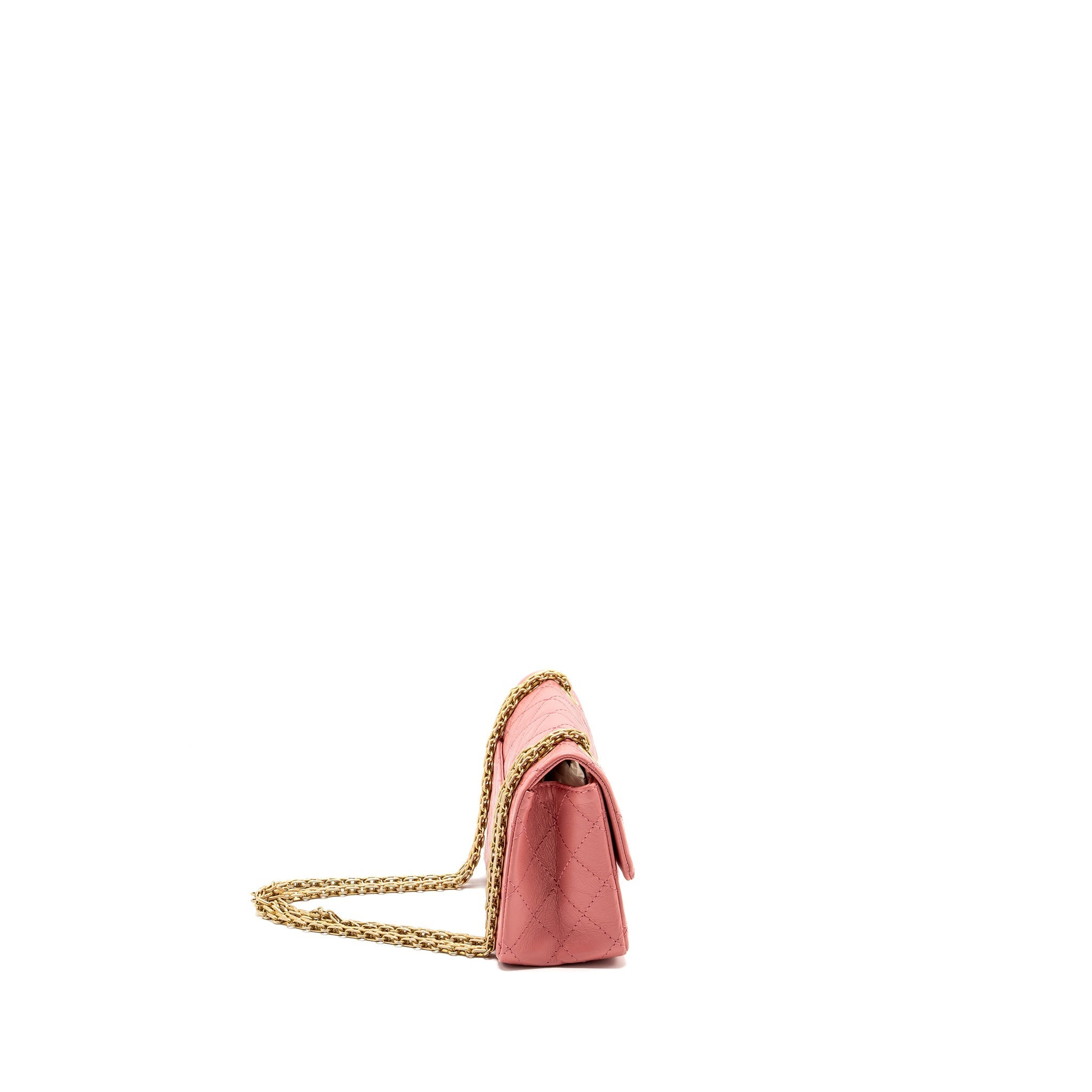 CHANEL MINI 2.55 REISSUE FLAP BAG CALFSKIN PINK GHW