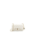 CHANEL 23C PEARL CRUSH MINI RECTANGULAR FLAP BAG LAMBSKIN WHITE LGHW (MICROCHIP)