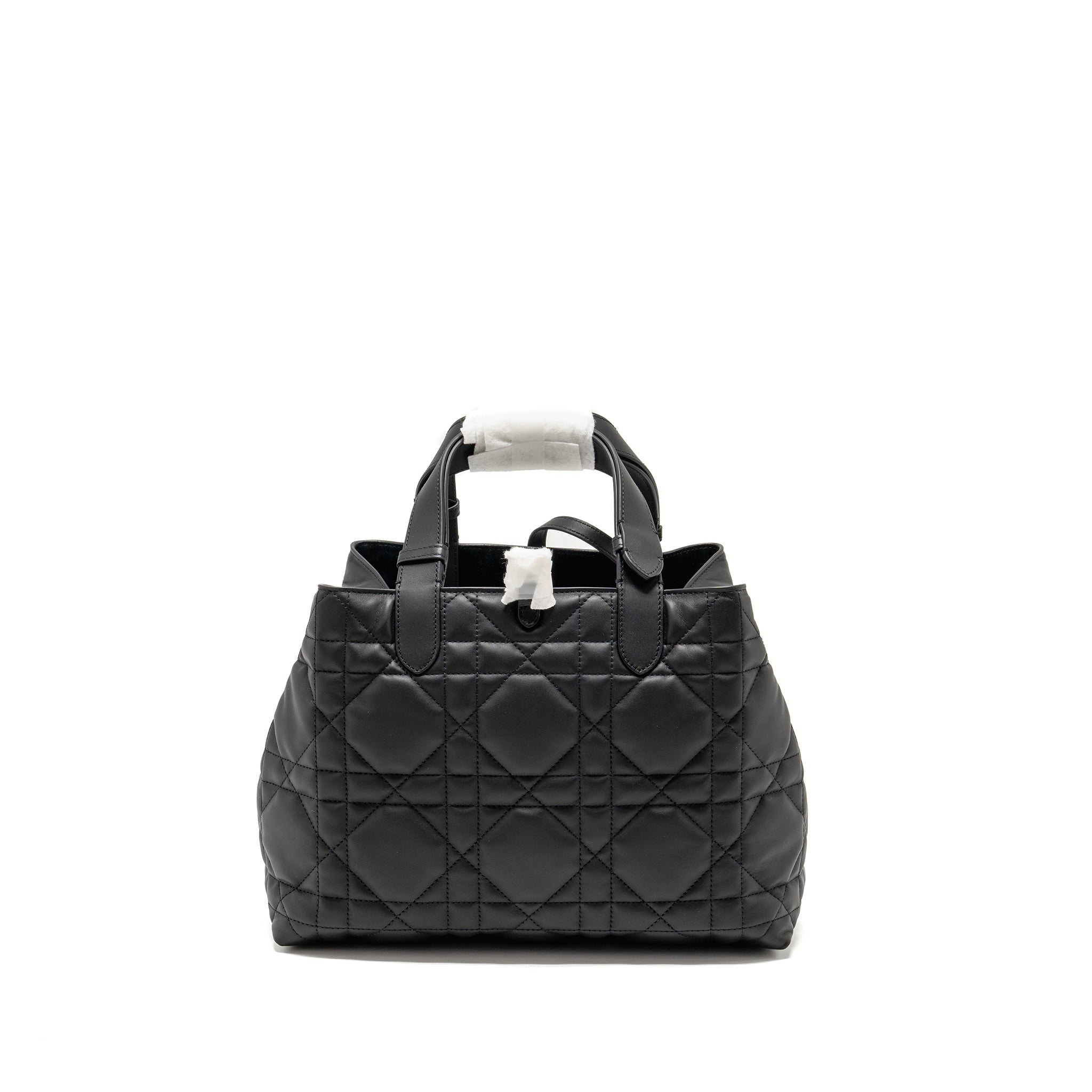 DIOR MEDIUM DIOR TOUJOURS BAG MACROCANNAGE CALFSKIN BLACK LGHW