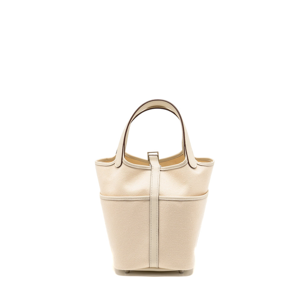 HERMES CARGO PICOTIN 18 LOCK BAG CANVAS/SWIFT ECRU/NATA SHW