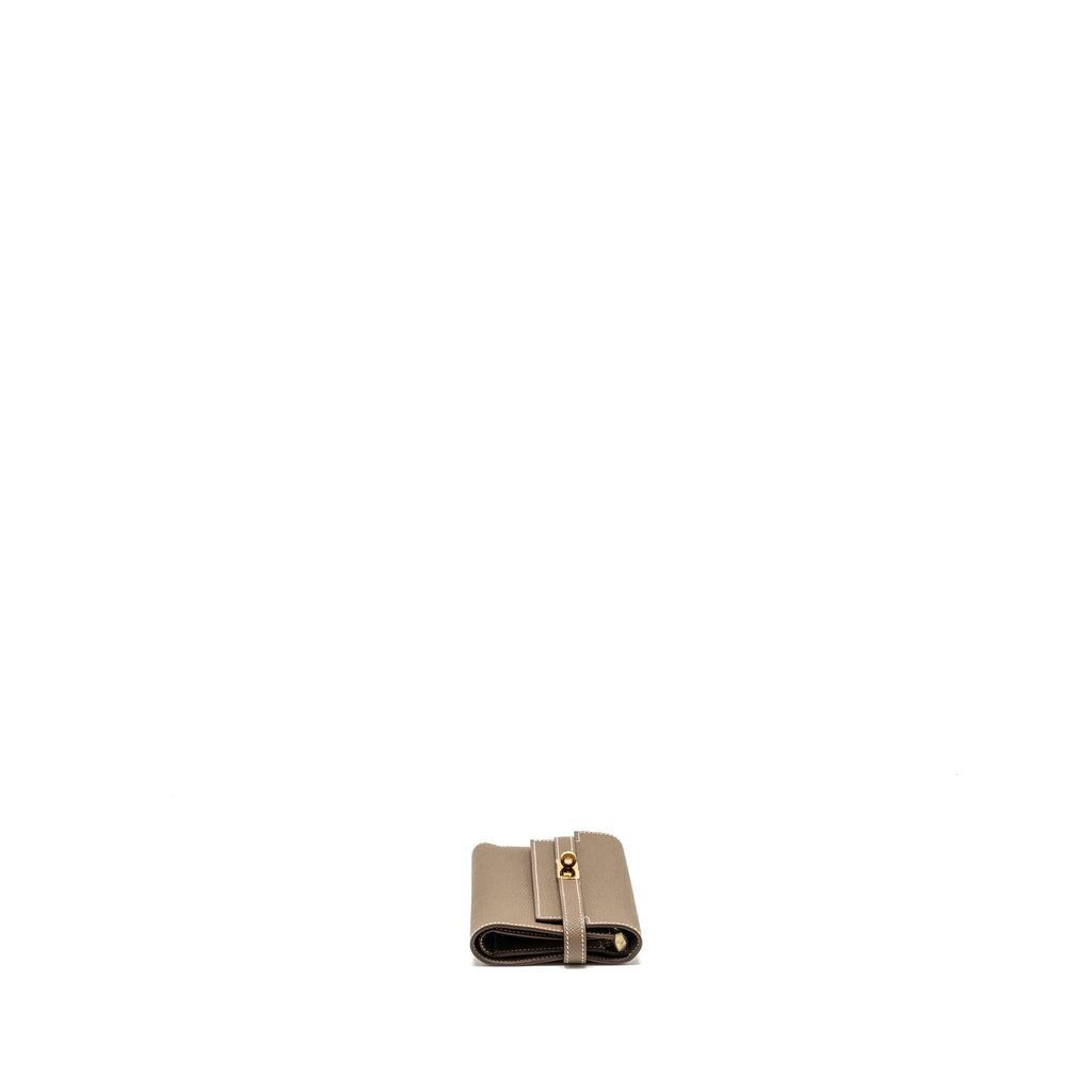 HERMES KELLY COMPACT WALLET EPSOM ETOUPE GHW
