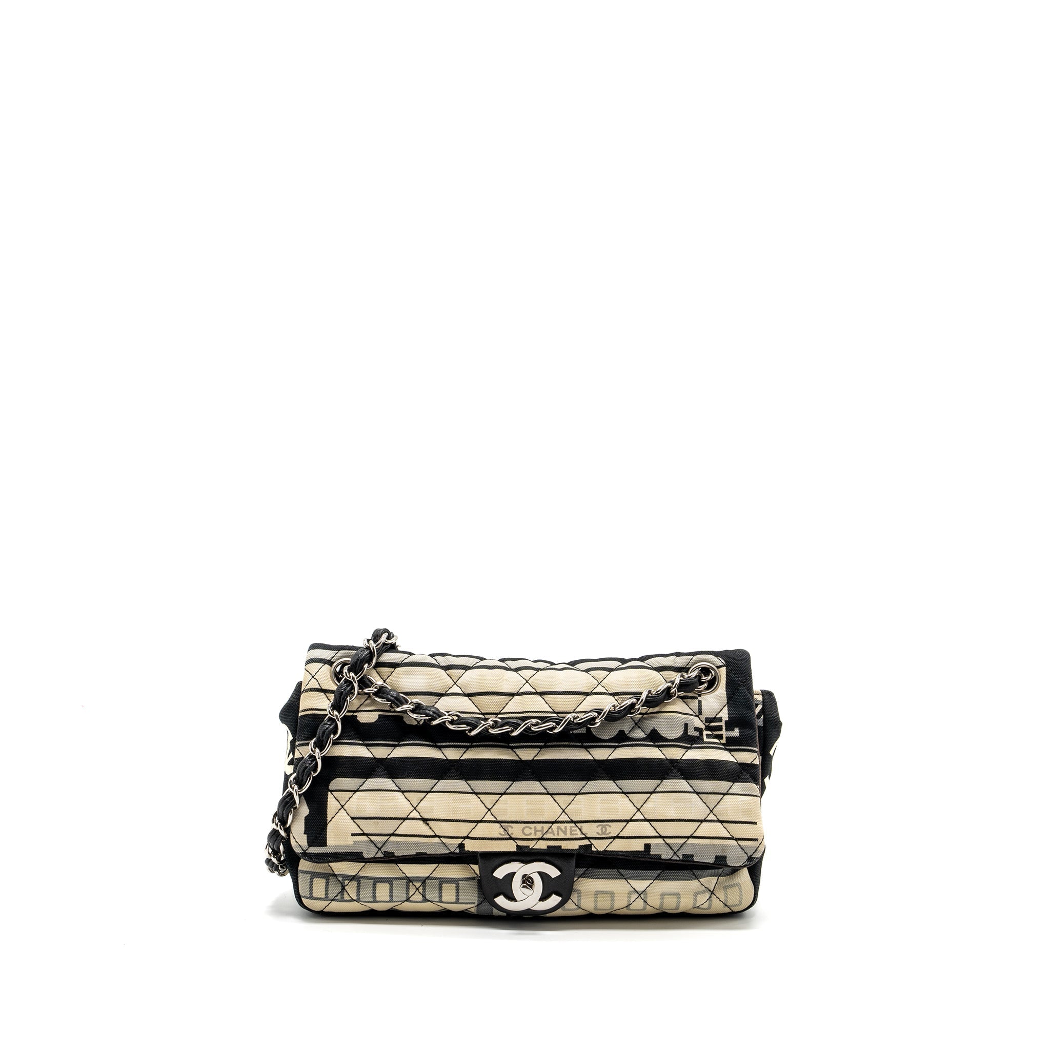 CHANEL CENTRAL STATION / LE TRAIN FLAP BAG FABRIC MULTICOLOUR SHW