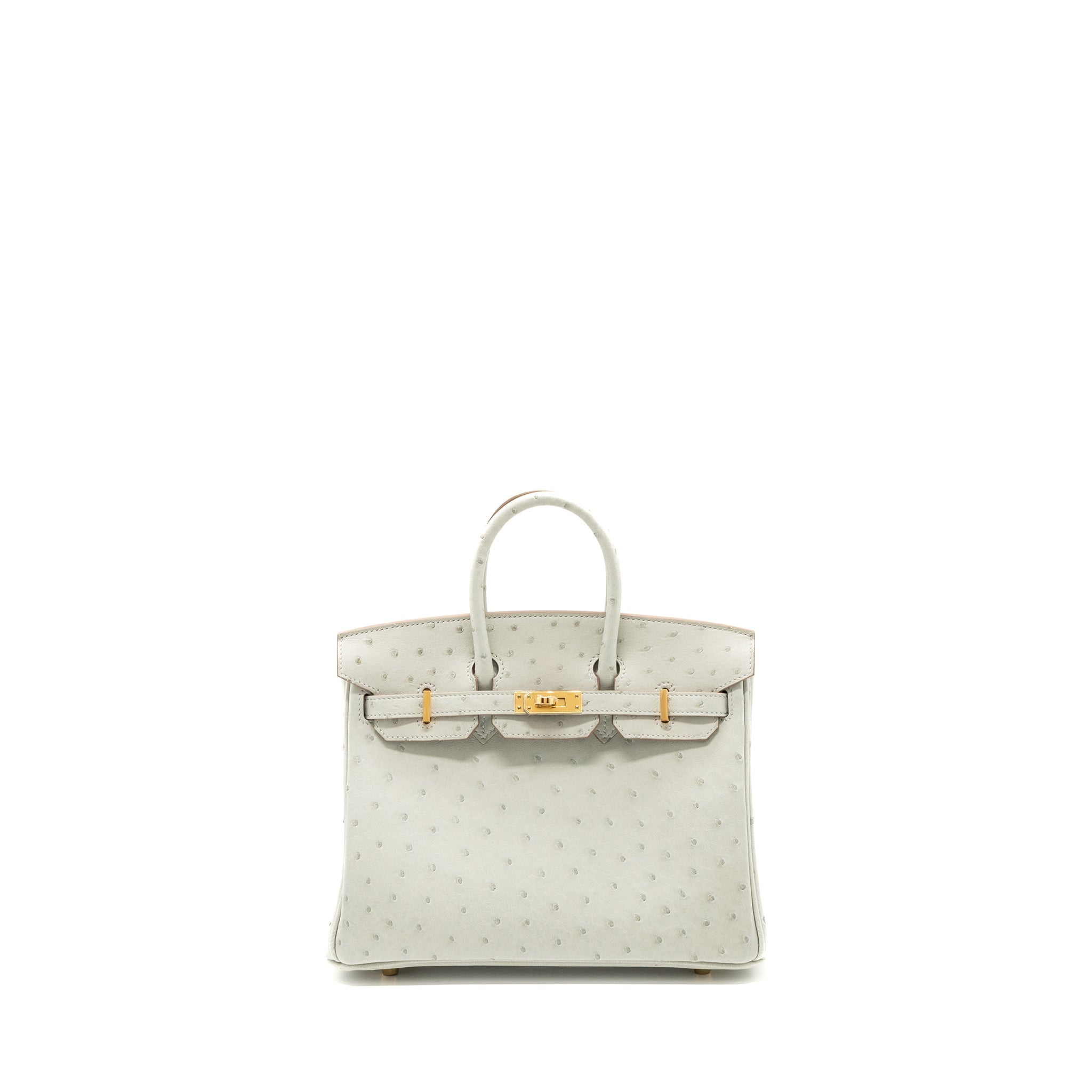 HERMES BIRKIN 25 OSTRICH GRIS PERLE GHW