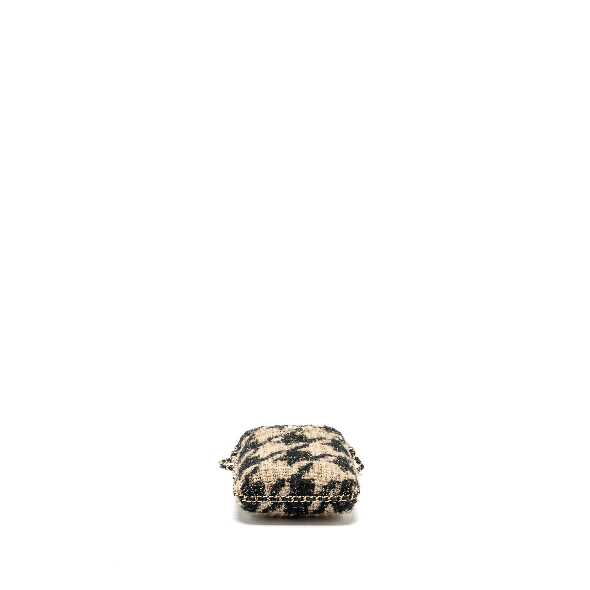 CHANEL VERTICAL PHONE CASE TWEED BEIGE / BLACK LGHW