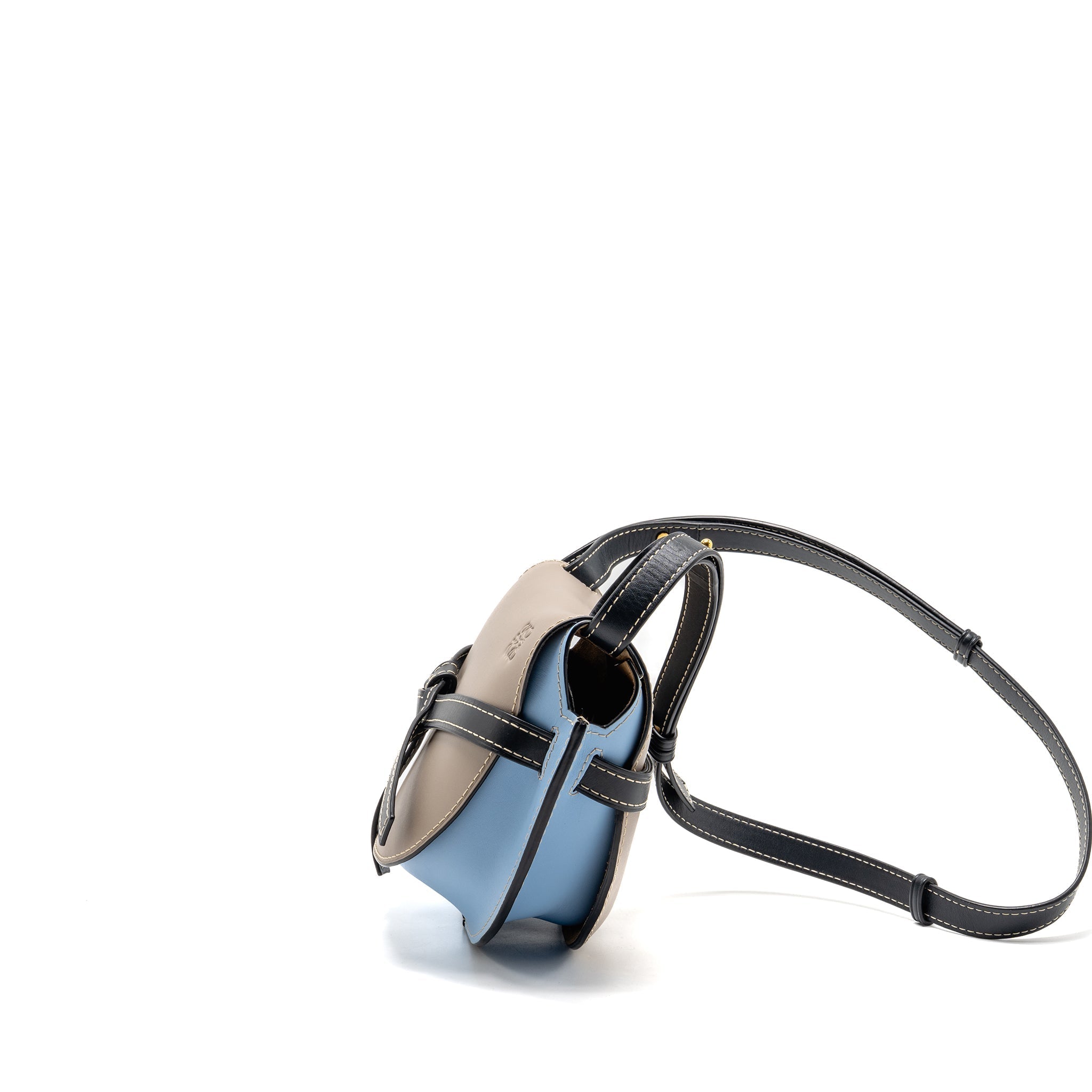 LOEWE SMALL GATE BAG CALFSKIN GREY/BLUE/MULTICOLOUR