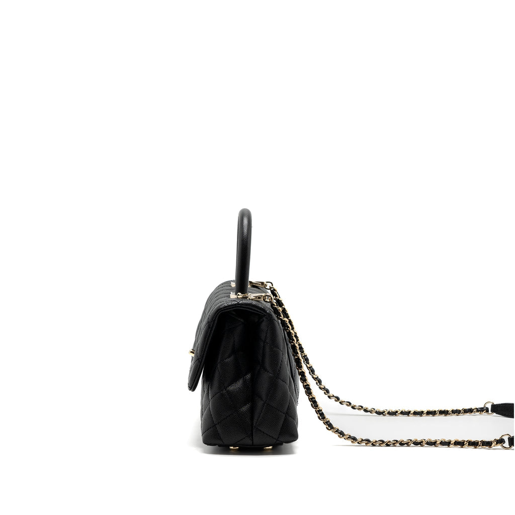 CHANEL SMALL COCO HANDLE CAVIAR BLACK LGHW
