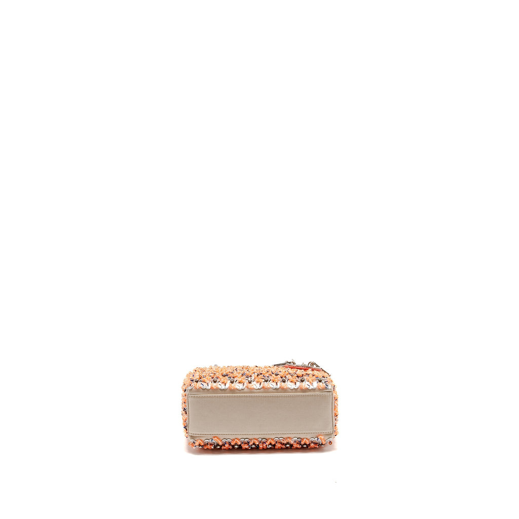 DIOR MINI LADY DIOR LIMITED EDITION VELVET / ALLIGATOR / SEQUIN LIGHT PINK SHW