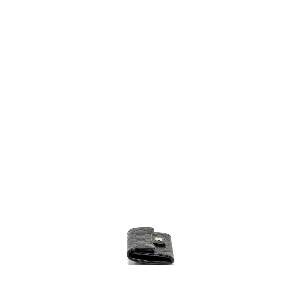CHANEL CLASSIC FLAP CARD HOLDER CAVIAR BLACK GHW (MICROCHIP)