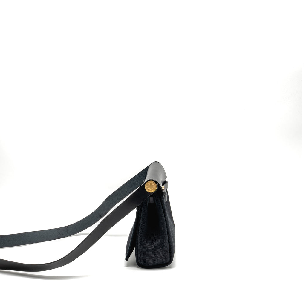 HERMES HERBAG MINI CANVAS / HUNTER LEATHER BLACK GHW