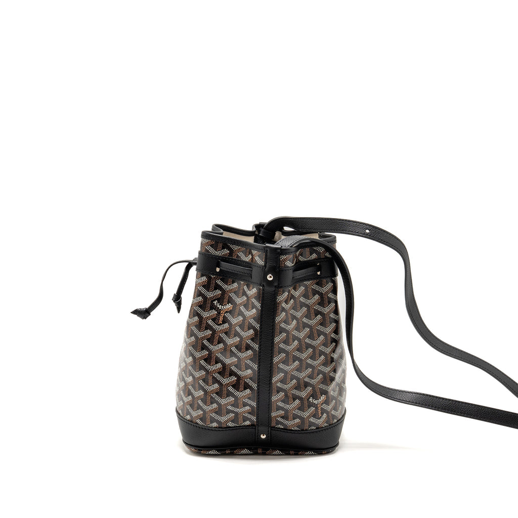 GOYARD PETIT FLOT BUCKET BAG GOYARDLINE CANVAS BLACK SHW