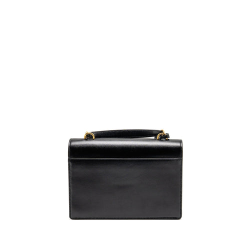 SAINT LAURENT/YSL MEDIUM TOP HANDLE SUNSET BAG CALFSKIN BLACK GHW