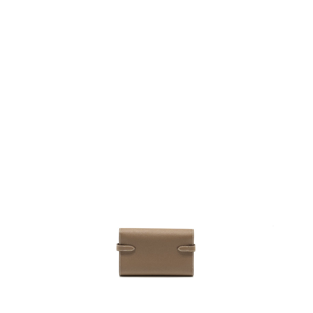 HERMES KELLY COMPACT WALLET EPSOM ETOUPE GHW