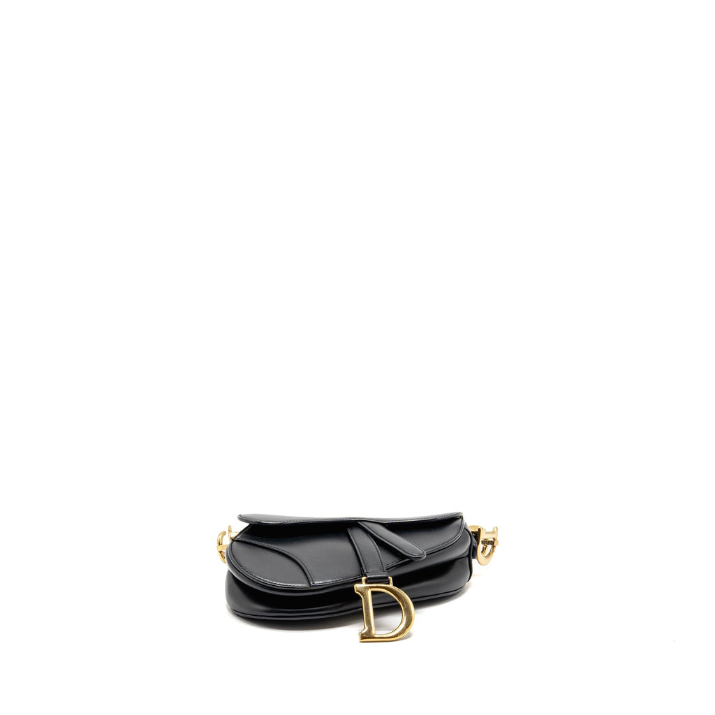 DIOR MINI SADDLE BAG CALFSKIN BLACK GHW