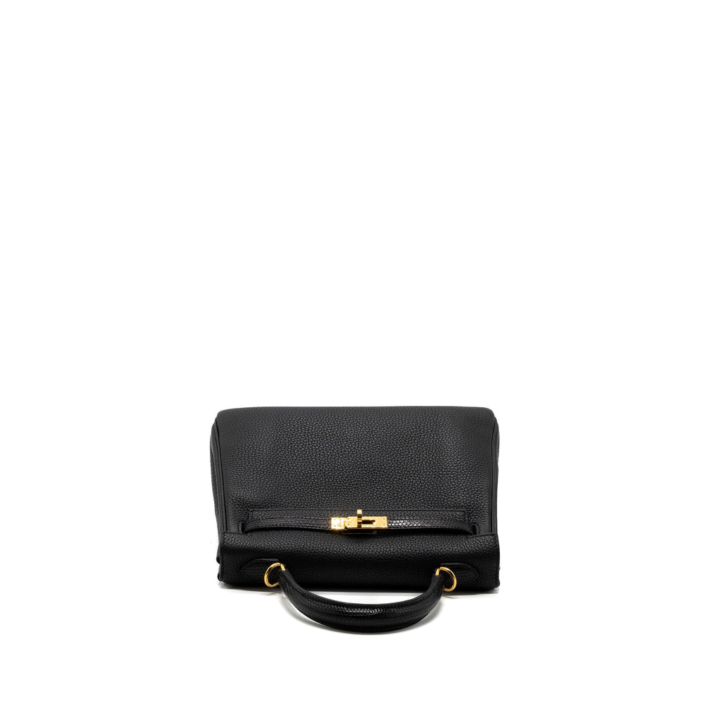 HERMES TOUCH KELLY 25 TOGO / LIZARD BLACK GHW