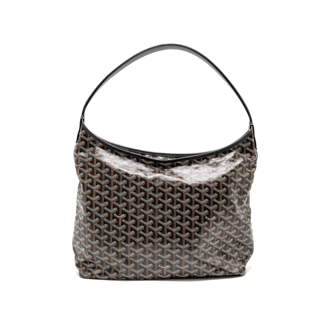 GOYARD BOHEME HOBO BAG GOYARDINE CANVAS BLACK SHW
