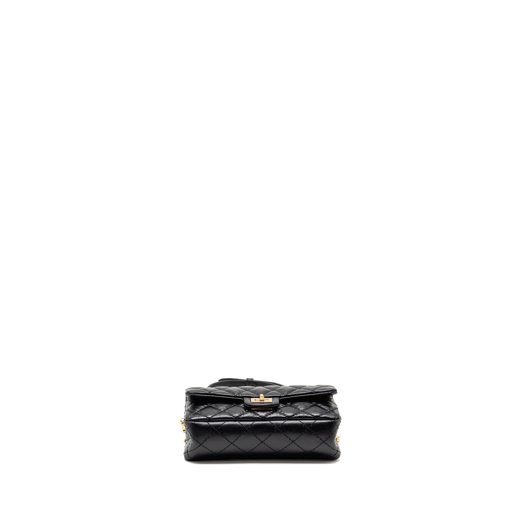 CHANEL 2.55 REISSUE WAIST BAG AGED CALFSKIN BLACK GHW